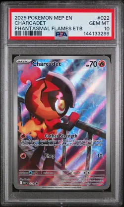2025 POKEMON MEP EN-ME BLACK STAR PROMO #022 CHARCADET PSA 10 - Image 1