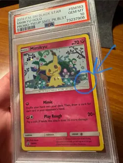 POKEMON TEAM UP SM BLACK STAR PROMO MIMIKYU #SM163 HOLO PSA 10 (Needs Reholder) - Image 3