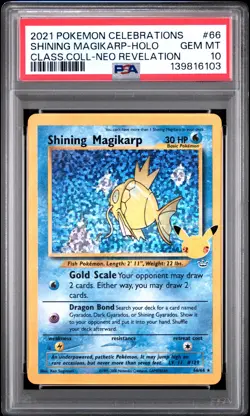2021 POKEMON CELEBRATIONS CLASSIC COLL #66 SHINING MAGIKARP-HOLO PSA 10 - Image 1