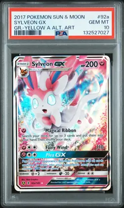 2017 Pokemon Guardians Rising Sylveon Gx #92a GM MT PSA 10 Gr. Yellow A Alt. Art - Image 1