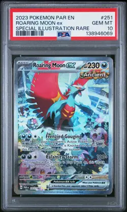 Roaring Moon EX 251/182 Special Illustration Rare Pokemon PSA 10 *069 - Image 1