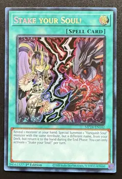 Stake your Soul! MP24-EN142 Prismatic Secret Rare 1st Ed Near Mint Yu-Gi-Oh! - Image 1