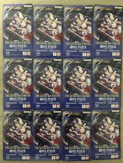 One Piece TCG The Azure Sea’s Seven Sleeved Booster Pack (OP-14) Lot of 12 NEW - Image 1