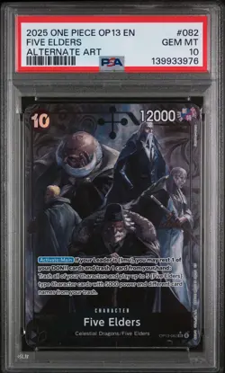 2025 ONE PIECE OP13-CARRYING ON HIS WILL ALTERNATE ART #082 FIVE ELDERS PSA 10 - Image 1