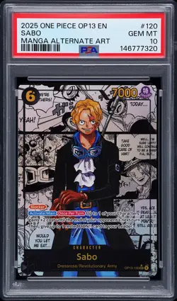 2025 ONE PIECE OP13-CARRYING ON HIS WILL MANGA ALTERNATE ART #120 SABO PSA 10 - Image 1