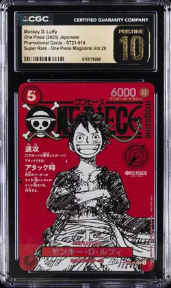 2025 ONE PIECE JAPANESE #ST21-014 MONKEY D LUFFY CGC 10 PRISTINE - Image 1