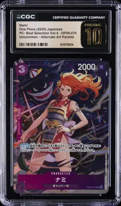 2025 ONE PIECE JPN UNCOMMON - ALT ART PARALLEL #OP09-070 NAMI CGC 10 - Image 1