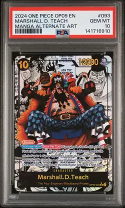 2024 ONE PIECE MANGA ALTERNATE ART OP09-093 MARSHALL D. TEACH PSA 10 - Image 1