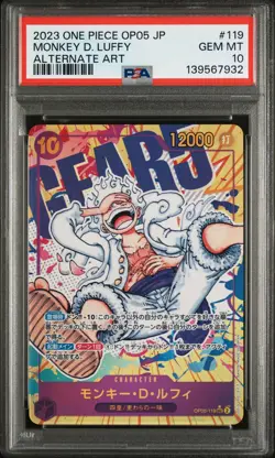 2023 ONE PIECE JPN OP05-AWAKENING OF THE NEW ERA #119 MONKEY D. LUFFY PSA 10 - Image 1