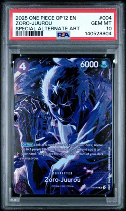 2025 ONE PIECE OP12-LEGACY OF THE MASTER #004 ZORO-JUUROU PSA 10 - Image 1