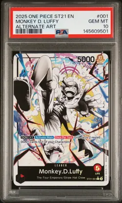 2025 ONE PIECE STARTER DECK ST21-EX GEAR 5 #001 MONKEY D. LUFFY PSA 10 - Image 1