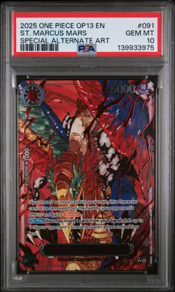2025 ONE PIECE OP13-CARRYING ON HIS WILL #091 ST. MARCUS MARS PSA 10 - Image 1