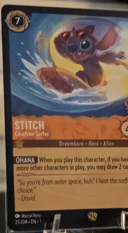 Stitch - Carefree Surfer 21/204 from Disney Lorcana The First Chapter – Non-Foil - Image 4