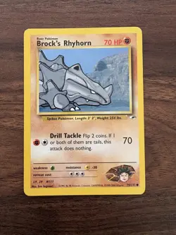 BROCK’S RHYHORN - Gym Heroes Set - 70/132 - Common - Pokemon Card - LP - Image 1