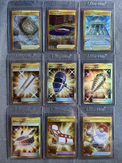 Pokemon Gold Secret Rare Trainer Card Lot of 9 NM/M Cards - Image 1