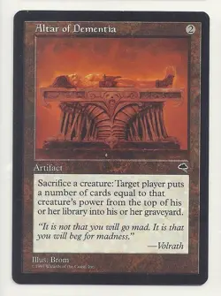 MTG TEMPEST: 1x NM- Altar of Dementia Magic the Gathering Card Sacrifice & Mill - Image 1