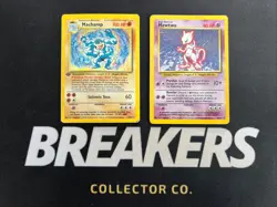 1999 Base Set Vintage Pokemon 2 Card Lot: Holo 1st Edition Machamp & Mewtwo - Image 1