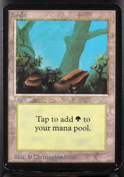 MTG Lands Set Of Four, Forest, Island, Mountain, and Swamp Alpha 1993 Magic Card - Image 1
