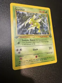 1999 Pokemon SCYTHER Jungle Set 1ST EDITION Rare NON HOLO Card 26/64 WotC NM - Image 1