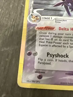 Pokemon TCG Espeon Holo Rare Reverse Holo Card 4/113 EX Delta Species - Image 2