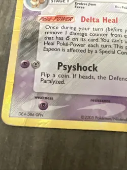 Pokemon TCG Espeon Holo Rare Reverse Holo Card 4/113 EX Delta Species - Image 3