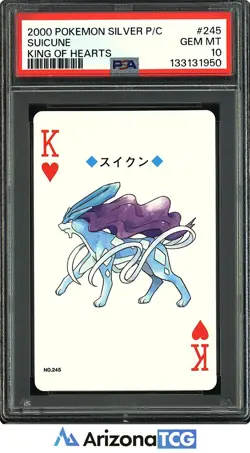 Pokemon 2000 Suicune 245 Playing Card Silver Playing Cards Japanese PSA 10 - Image 1