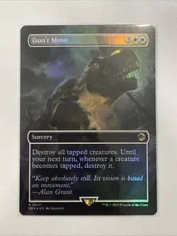 Jurassic World Collection Don't Move Borderless Card, NM Condition - Image 1