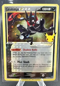 Pokemon TCG 2021 Greninja SWSH144 Gold Star Black Star Promo Holo Card. - Image 1