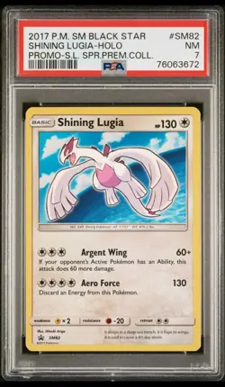 Pokemon TCG Shining Lugia SM82 2017 Black Star Promo Holo Card PSA 7 Spr Prem Co - Image 1