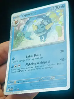 Vaporeon SVP 168 - Cosmo Holo - Prismatic Evolutions - LP-NM - Pokemon TCG Card - Image 2