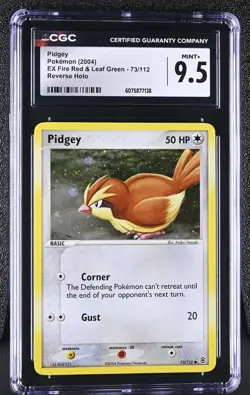 CGC 9.5 MINT+ Pidgey EX Fire Red & Leaf Green 73/112 Reverse Holo Pokemon Card - Image 1