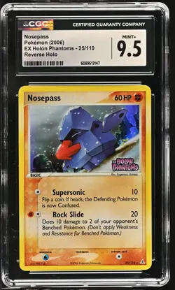 CGC 9.5 Nosepass EX Holon Phantoms 25/110 Reverse Holo Stamped Pokemon Card - Image 1