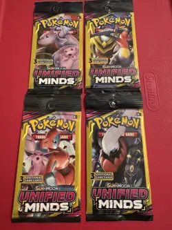POKEMON Sun & Moon UNIFIED MINDS 3 Card Mini Booster Packs Complete Pack Art Set - Image 3