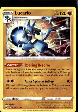 Pokemon Lucario 079/172 Brilliant Stars Non Holo Rare 4 Card Lot - Image 1