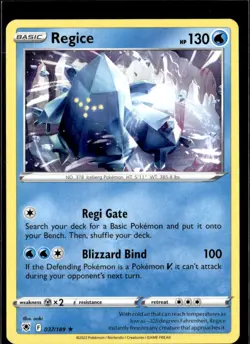 Pokemon Regice 037/189 Astral Radiance Non Holo Rare 4 Card Lot - Image 1