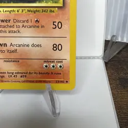 Pokemon Card TCG Arcanine Base Set 23/102 Regular Uncommon ( LP ) - Image 2