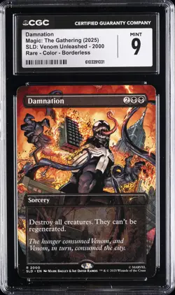 2025 MAGIC: THE GATHERING UNLEASHED RARE COLOR BORDERLESS DAMNATION CGC 9 - Image 1