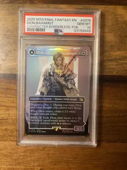 Dion, Bahamut's Dominant Borderless Final Fantasy Foil PSA 10 MTG - Image 1