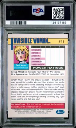 1991 MARVEL UNIVERSE #41 INVISIBLE WOMAN PSA 10 - Image 2