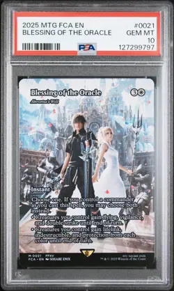 2025 MTG FINAL FANTASY THROUGH THE AGES #0021 BLESSING OF THE ORACLE PSA 10 - Image 1