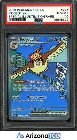 Pokemon 2023 Pidgeot ex 225/197 Full Art SIR Obsidian Flames GEM MINT PSA 10 - Image 1