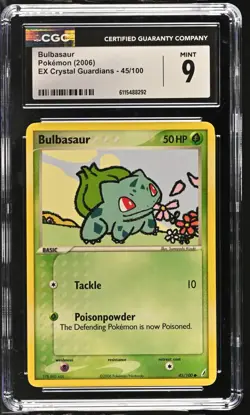 CGC MINT 9 Pokemon Bulbasaur 45/100 2006 EX Crystal Guardians - Image 1