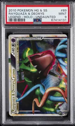 2010 POKEMON HEARTGOLD & SOULSILVER #89 RAYQUAZA & DEOXYS LEGEND-HOLO PSA 9 - Image 1