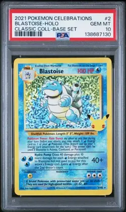 PSA 10 Blastoise #2 - Pokemon Celebrations Classic - Pokemon TCG GEM MINT - Image 1