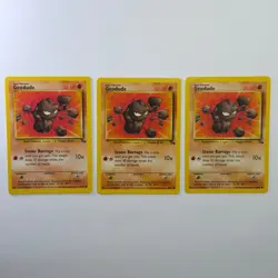 Pokemon TCG Geodude Fossil #47/62 3-Card Lot WOTC Vintage 1999 - Image 1