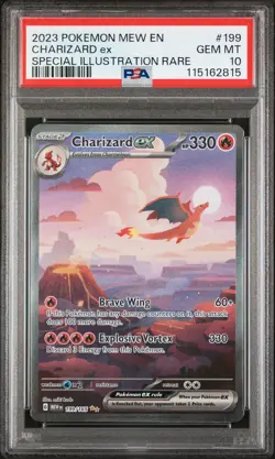 2023 POKEMON MEW EN-151 SPECIAL ILLUSTRATION RARE #199 CHARIZARD EX PSA 10 - Image 1