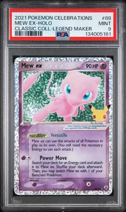 2021 POKEMON CELEBRATIONS CLASSIC COLLECTION#88 MEW EX-HOLO PSA 9 - Image 1