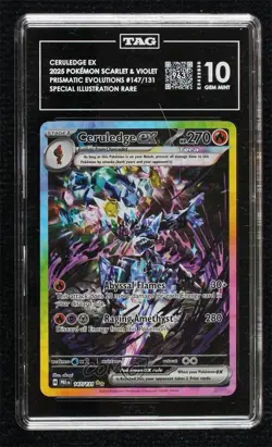 Ceruledge ex Special Illustration Rare Pokemon Prismatic Evolutions PRE TAG 10 - Image 1