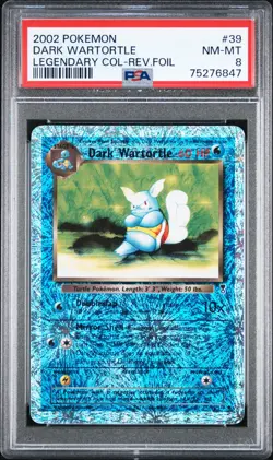 2002 Pokemon Dark Wartortle Legendary Collection Reverse Foil PSA 8 - Image 1