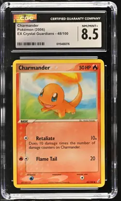 CGC NM/Mint+ 8.5 Pokemon Charmander 48/100 2006 EX Crystal Guardians - Image 1